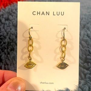 NEW WITH TAGS Chan Luu evil eye earrings gold